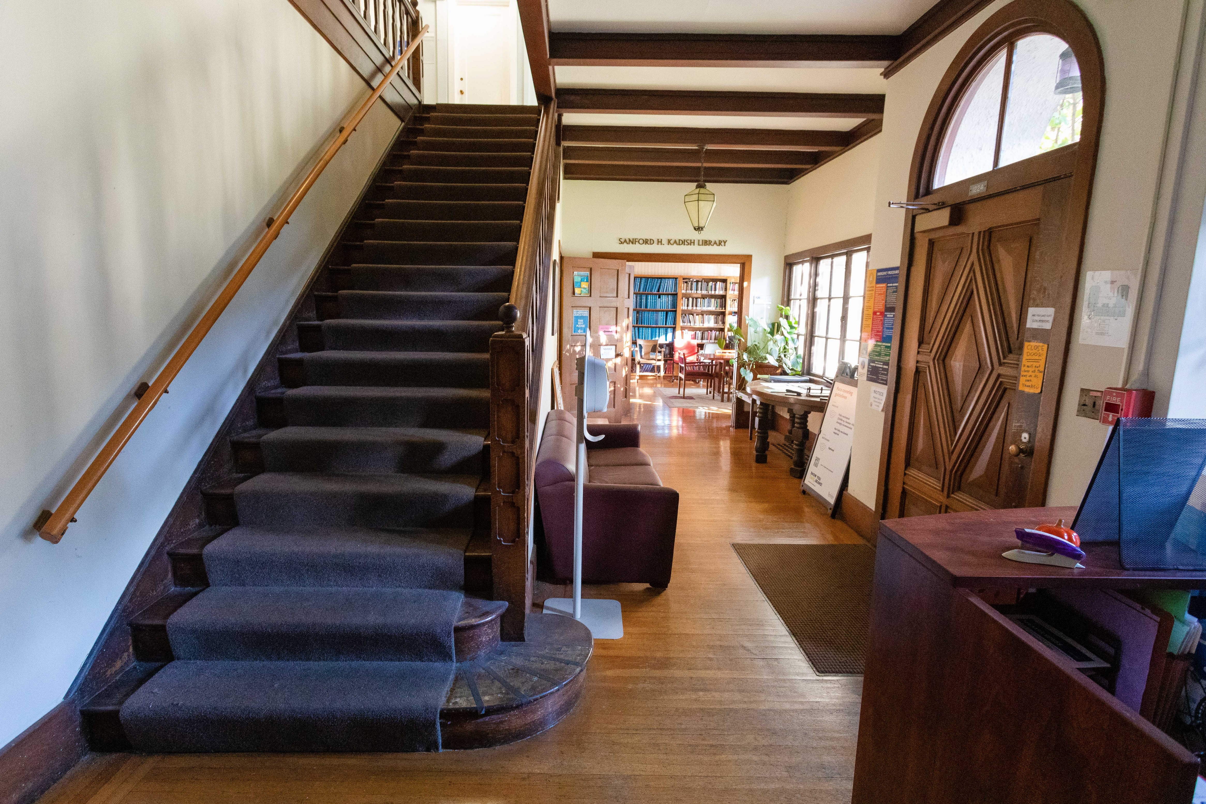 Staircase leading up to second floor.